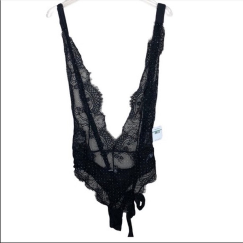 Free People Show Off Bodysuit Black Combo - Picture 3 of 3
